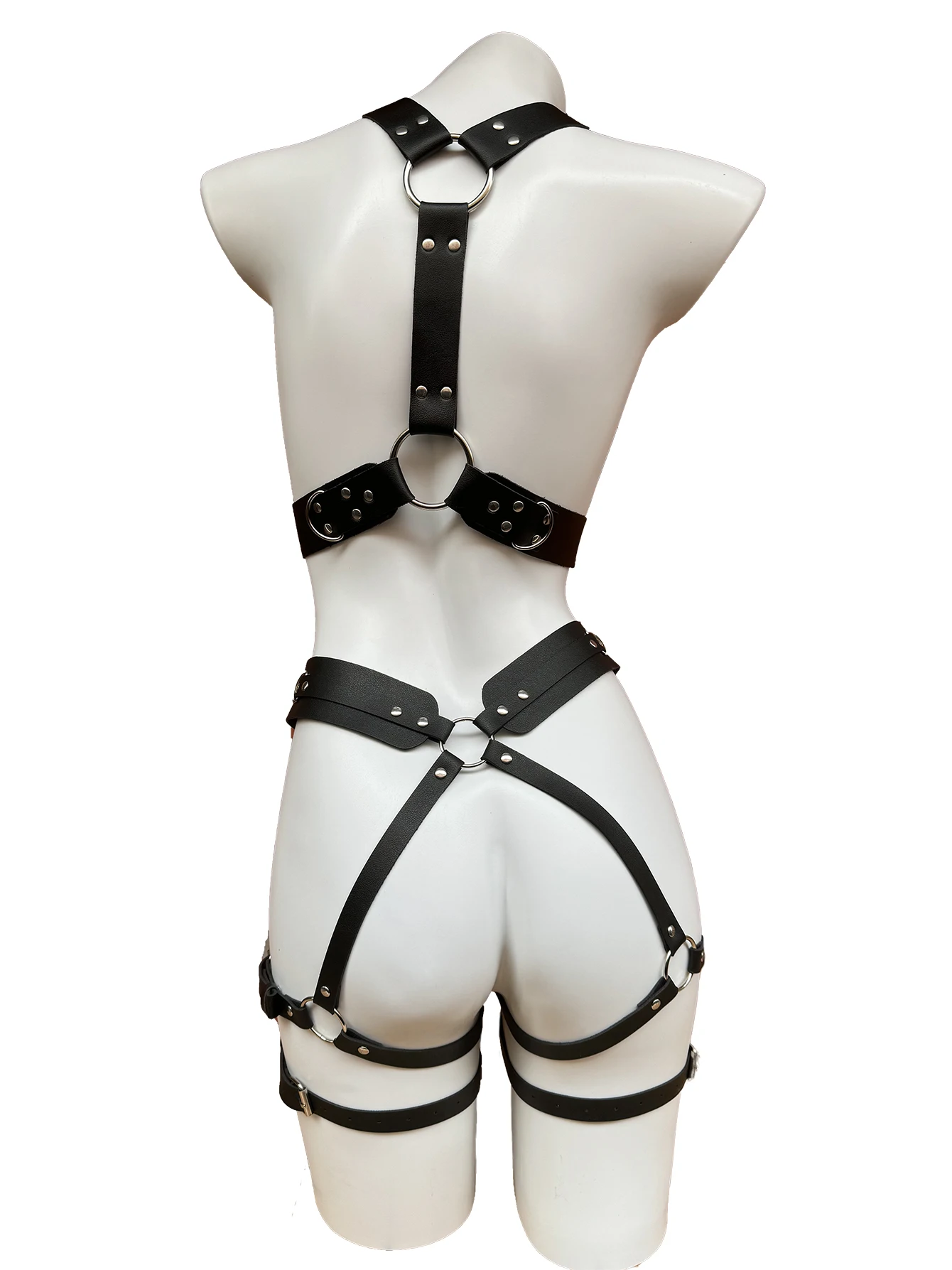 Bdsm Full Body Bondage Set Harness Women Lingerie Bondage BDSM Erotic Thigh Garter Leather Bra Goth Rave Suspenders Stocking