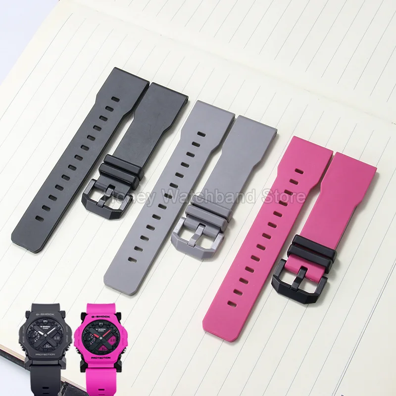 Scratch Wear Resistant Watch Accessories for Casio G-SHOCK GA-2300 5725 24mm Salt Water Swim Resin Watchband Anti Oxidation