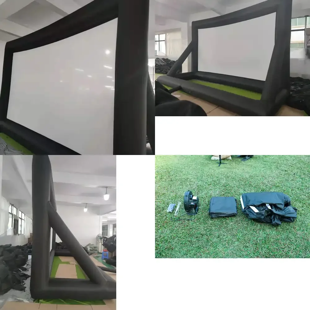16ft Outdoor Projector Screen - Foldable Portable Outdoor Front Movie Screen, Setup Stand, Transportable Full Set Bag for