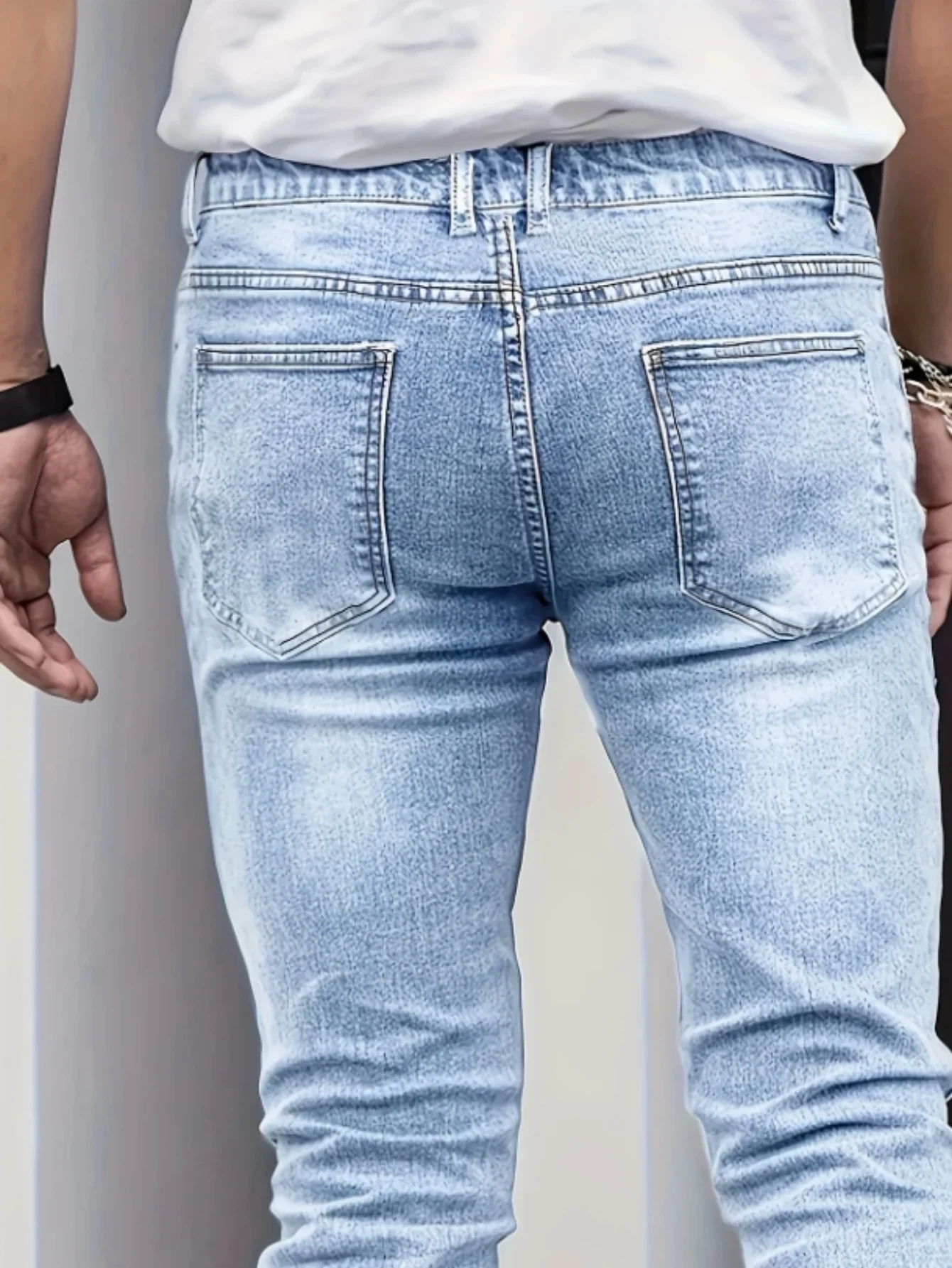 ​Men's Slim-Fit Stretch Jeans - All-Season Casual Five-Pocket Light Blue | Effortless Comfort for Fall Layers​