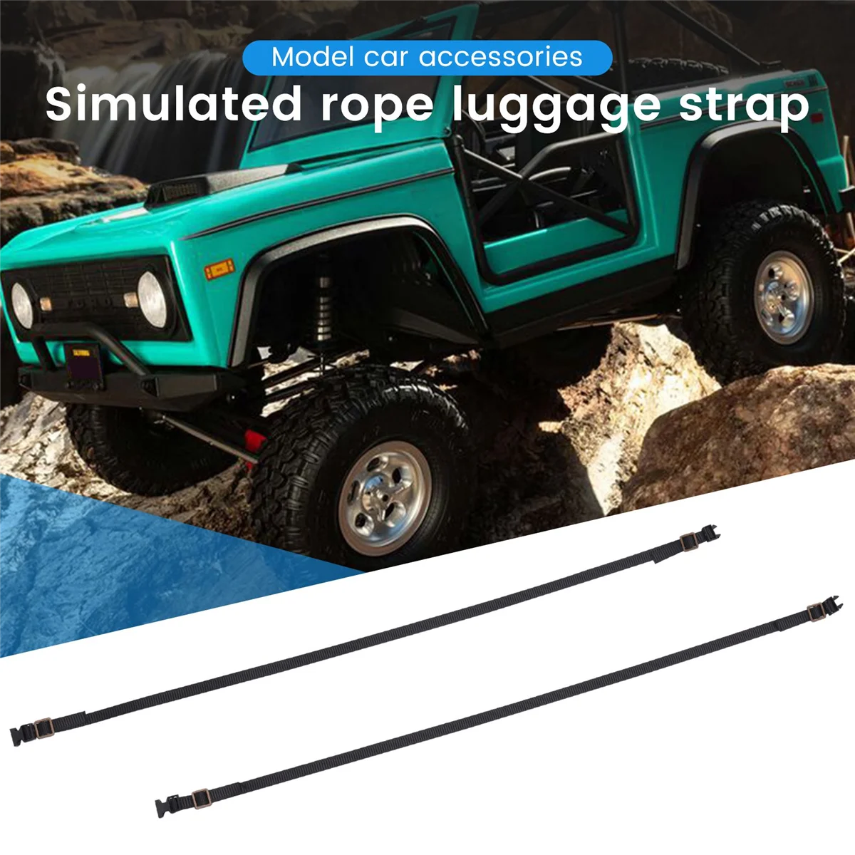 BAAA-5Pcs RC รถชั้นวางสัมภาระหลังคาเชือกตกแต่งสําหรับ 1/10 RC Crawler รถ AXIAL SCX10 Traxxas TRX4 RC4WD D90 CC01, สีดํา