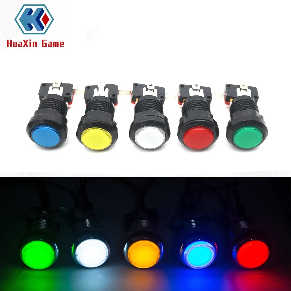 1 Unit Black 5V/12V 30mm LED Illuminated Push Buttons With Micro Switch For Arcade Machine Games Mame Jamma Parts