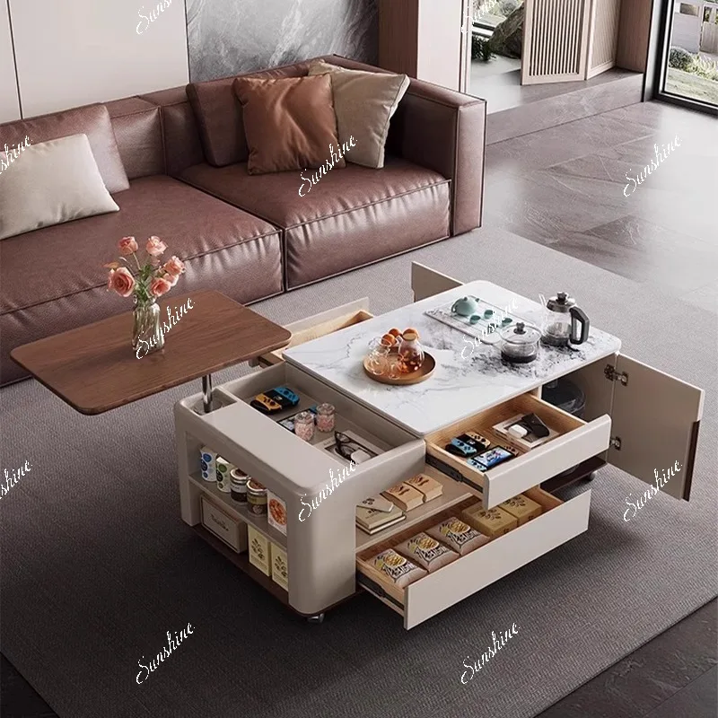 Modern simple medieval multi-functional lifting coffee table  FT