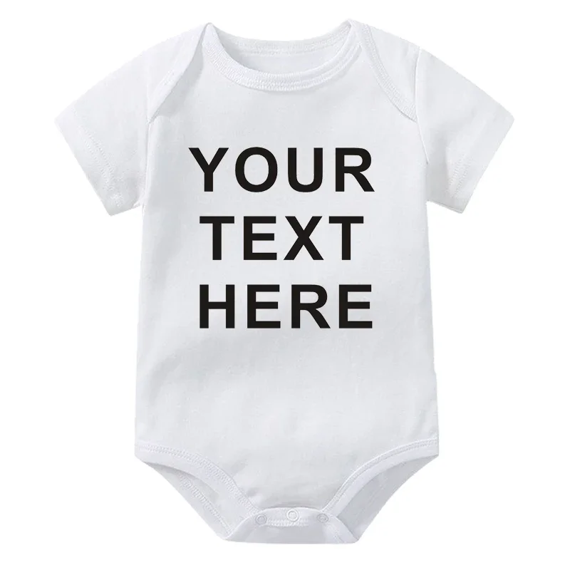 Gepersonaliseerde baby romper aangepaste foto naam baby bodysuit korte/lange mouw uw tekst hier peuter jumpsuit geschenken aan baby's - afbeelding 2