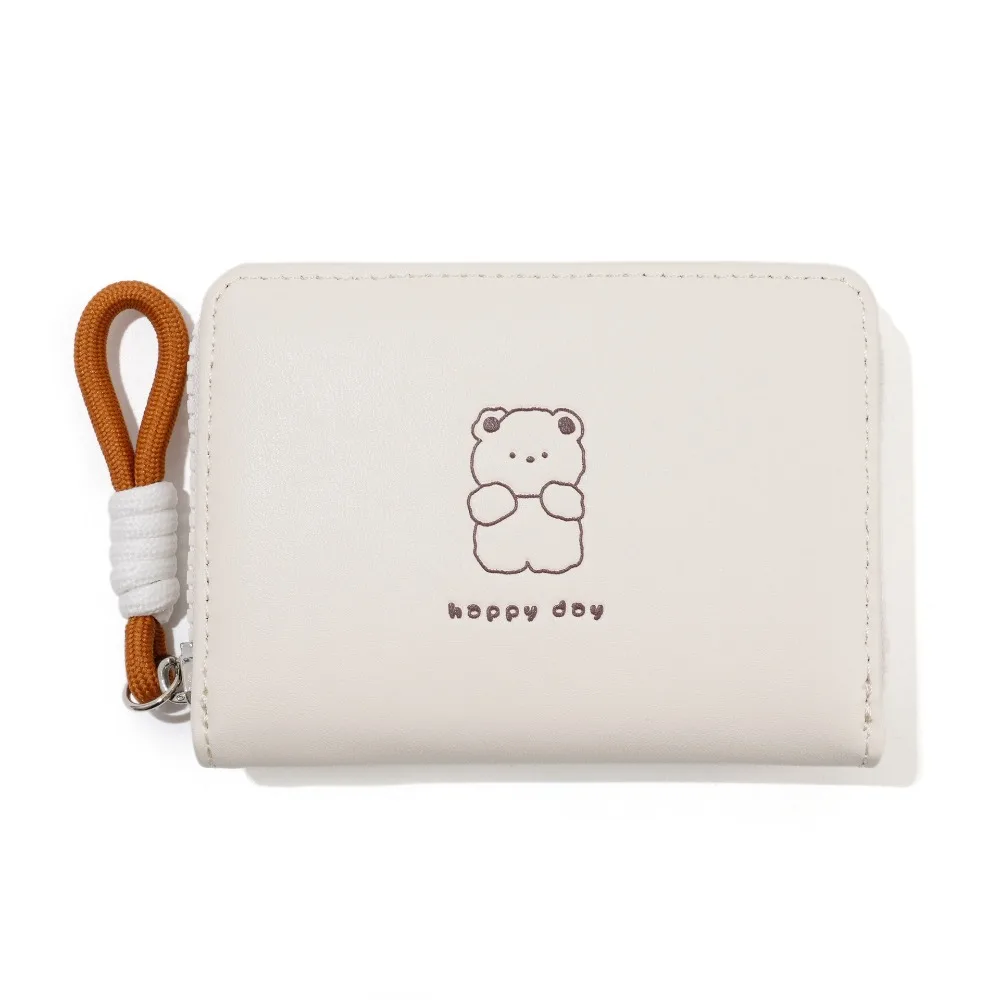 

Cute Kawaii Women Wallet Cartoon Short Student Fold Card Holder Pu Leather Bear Rabbit Cat Coin Purse Gifts