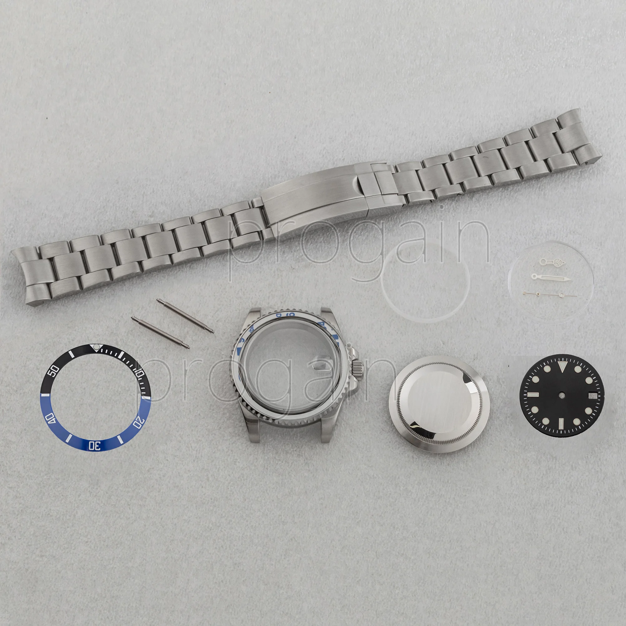 NH35 SUB GMT Watch Case 316L Stainless Steel Strap Sapphire Glass 28.5mm Dial Pointers for NH35 NH36 Movement Wristwatch Parts