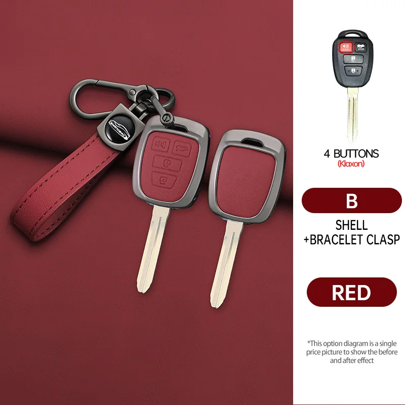 Zinc alloy leather TOY43/TOY47 2/3/4Buttons Remote Key Shell For Toyota Camry Avalon Corolla Matrix RAV4 Venza Yaris FOB Case