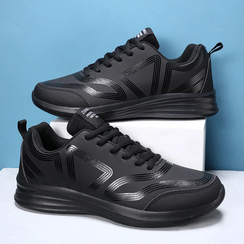 Czarne trampki wygodne sportowe buty do biegania dla mężczyzn Tenis Masculinos jesienne lekkie obuwie Casual Zapatillas Hombre