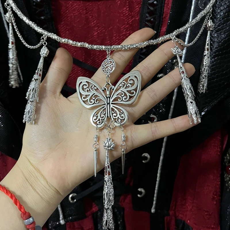 Anime Tian Guan Ci Fu Heaven OfficiaS1 Blessing Hua Cheng Cosplay Collier, Tour de cou, Pendentif Papillon, Accessoire Bijoux