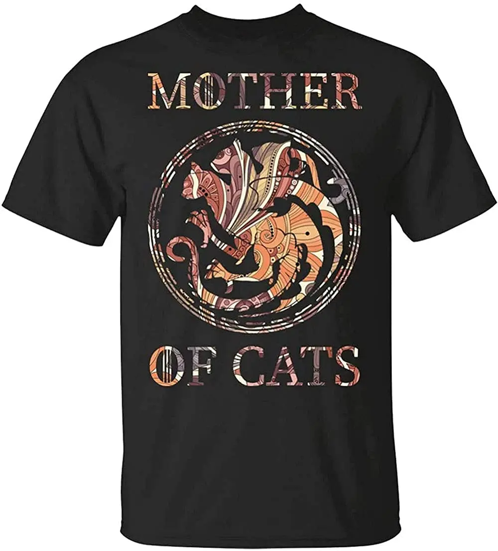 LIKA Vintage Mother of Cats Inspired Unisex Cotton Men Women T Shirt BlackGraphic Y2K High quality brandAnime Graphic T-shirts f