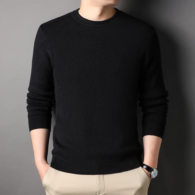 MRMT 2024 Brand Men\'s Sweaters Pure Color Slim Young Men Sweater Round Collar Big Size Pullover for Man Tops Thin Sweater