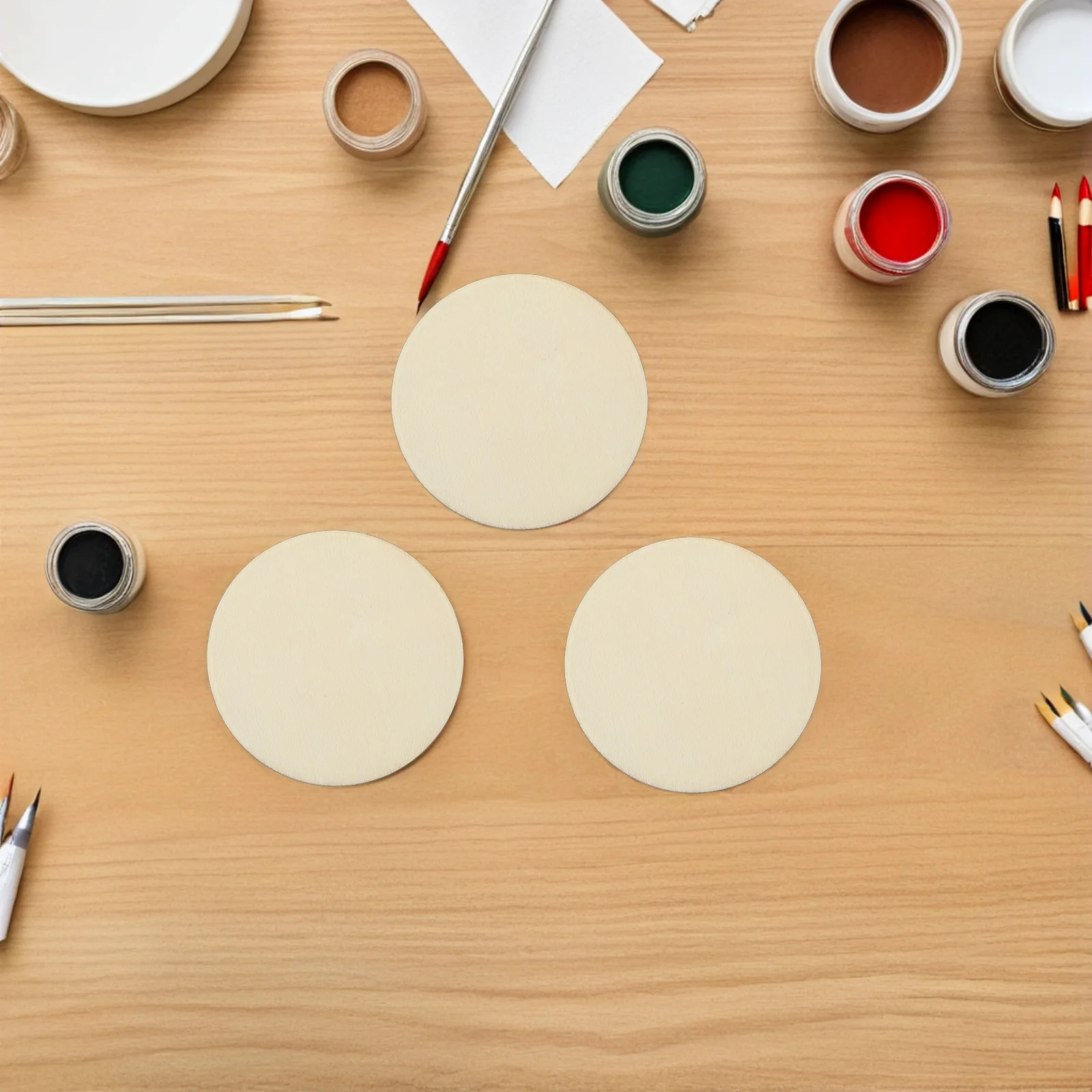 

50pcs Natural Wood Slices 100Mm 2Mm Thick Craft Wood Pieces For Diy Coasters Name Tags Ornaments Blank Discs Decorative Cutouts