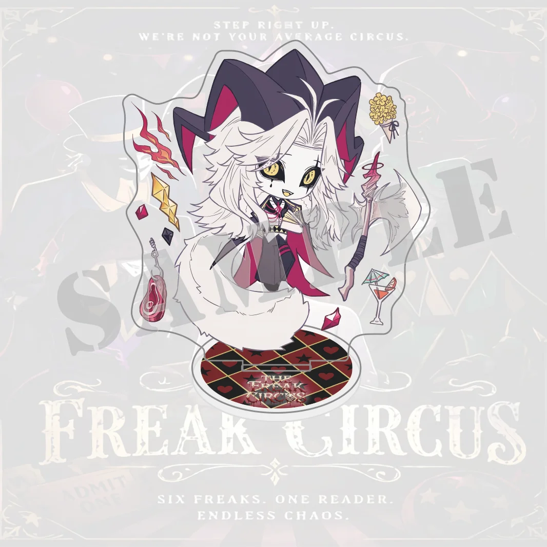 The Freak Circus Acrylic Stand, Fanmade Anime Figure Standee, Gothic Freak Show Chibi Boys Girls Desk Decor Keychain