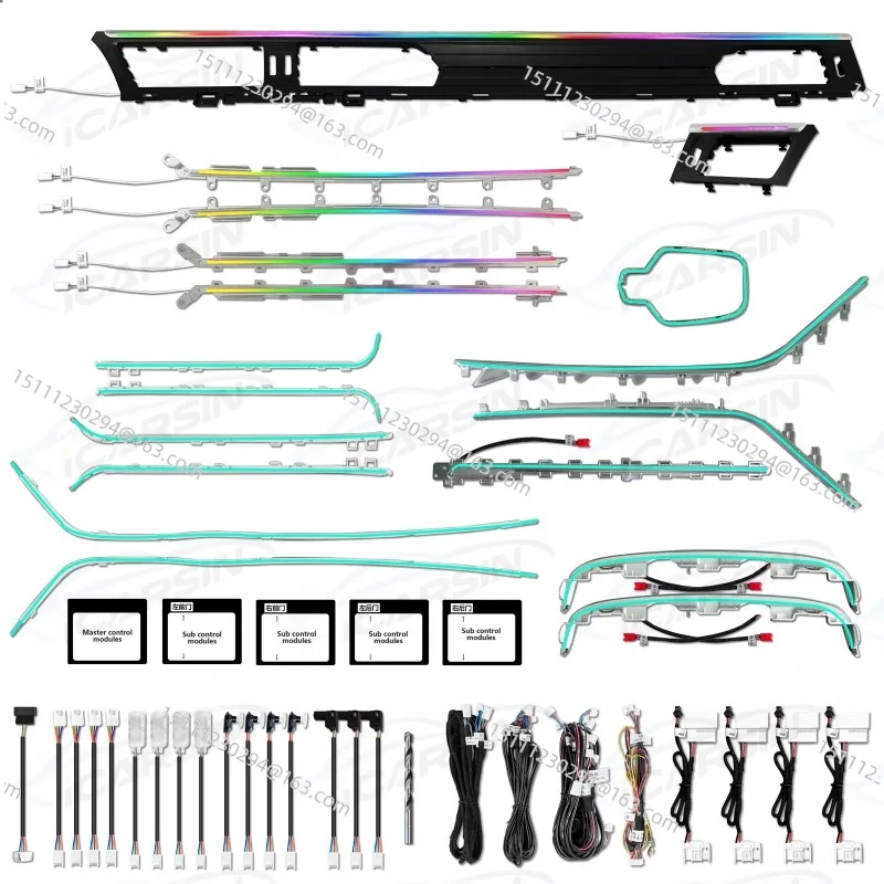 

33-Light Ambient LED Kit for A6 A7 C8 Models 2019+, Car Interior Dashboard Door Trim Lighting