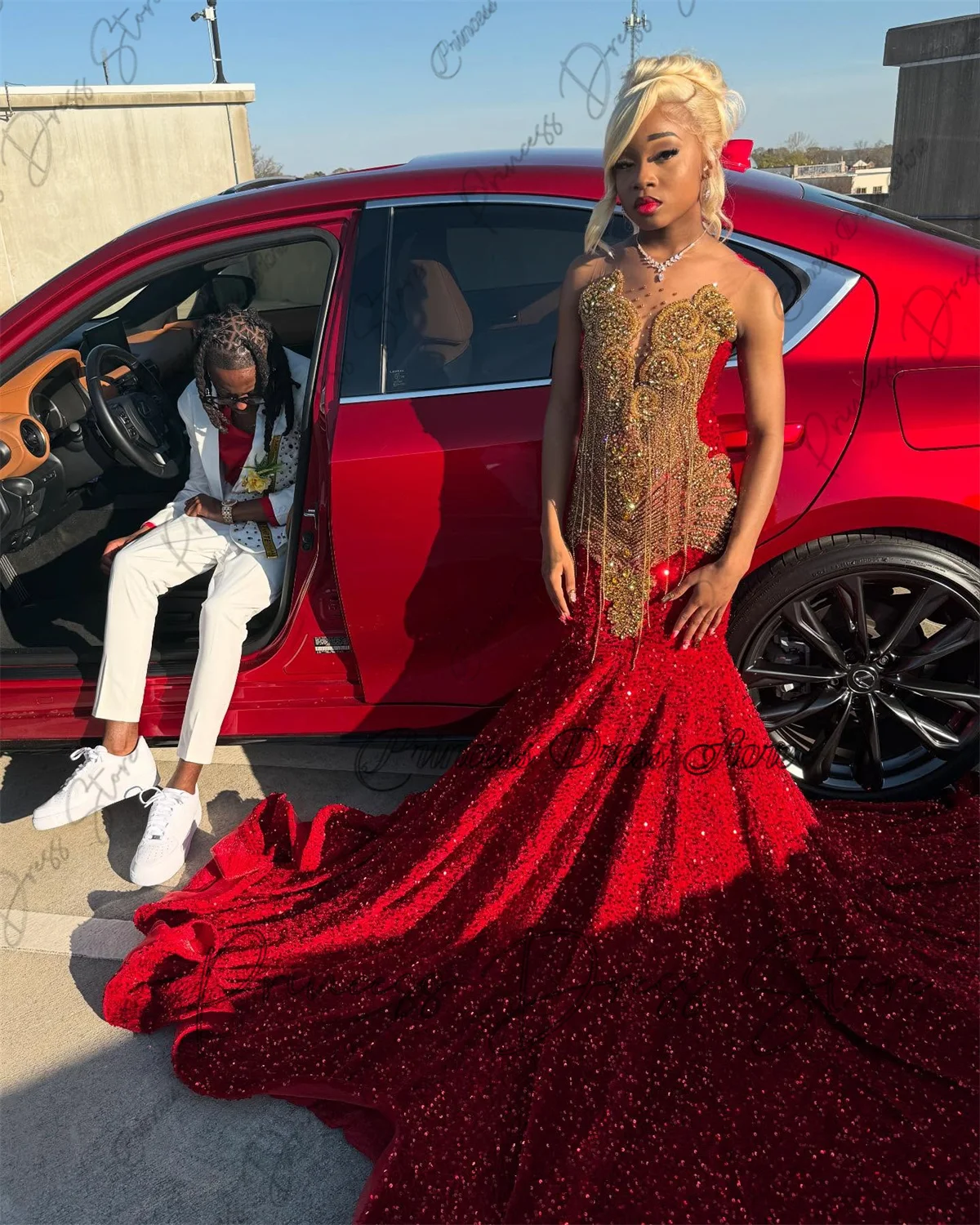 

Shiny Sequin Long Prom Dress 2025 For Black Girls Crystal Rhinestones Mermiad Birthday Party Formal Dress Customized