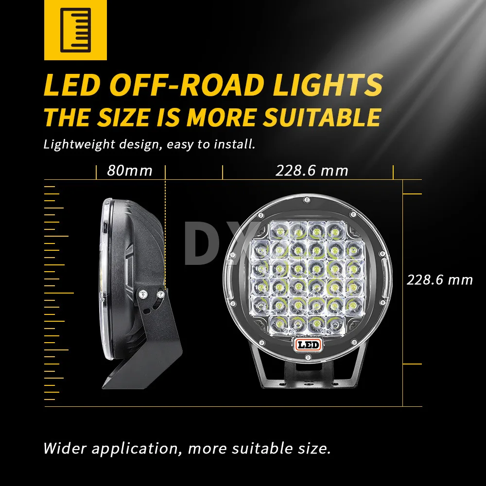 Car led working light 9-inch 32-light 96W driving light Off-road modification LED spotlight spotlight light