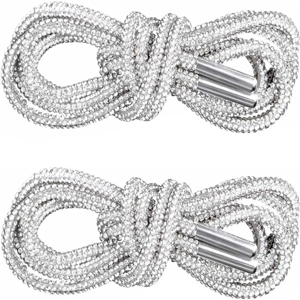 Lacets en strass scintillants, corde en strass, corde en strass blanche, remplacement de lacets de chaussures en cristal brillant, lacets ronds