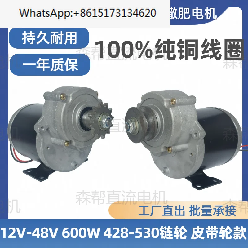 DC winding tube winding motor drug drive motor 600W, 12V, 24V, 48V, high power, 220 rpm gear belt