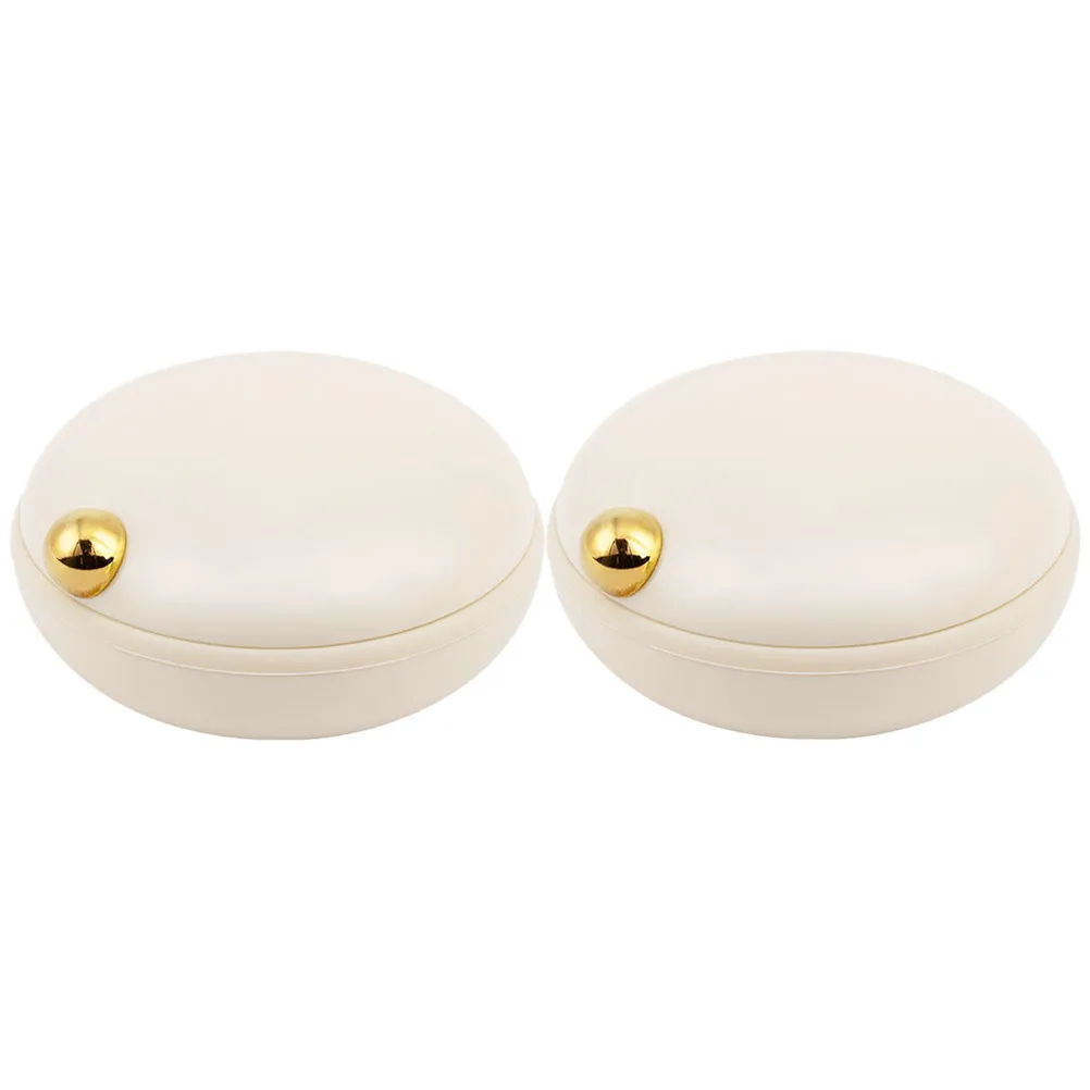 

Набор из 2 герметичных мини-органайзеров для таблеток, портативный контейнер для хранения лекарств, дорожный футляр с отделениями, легкий, из АБС-пластика и силикона