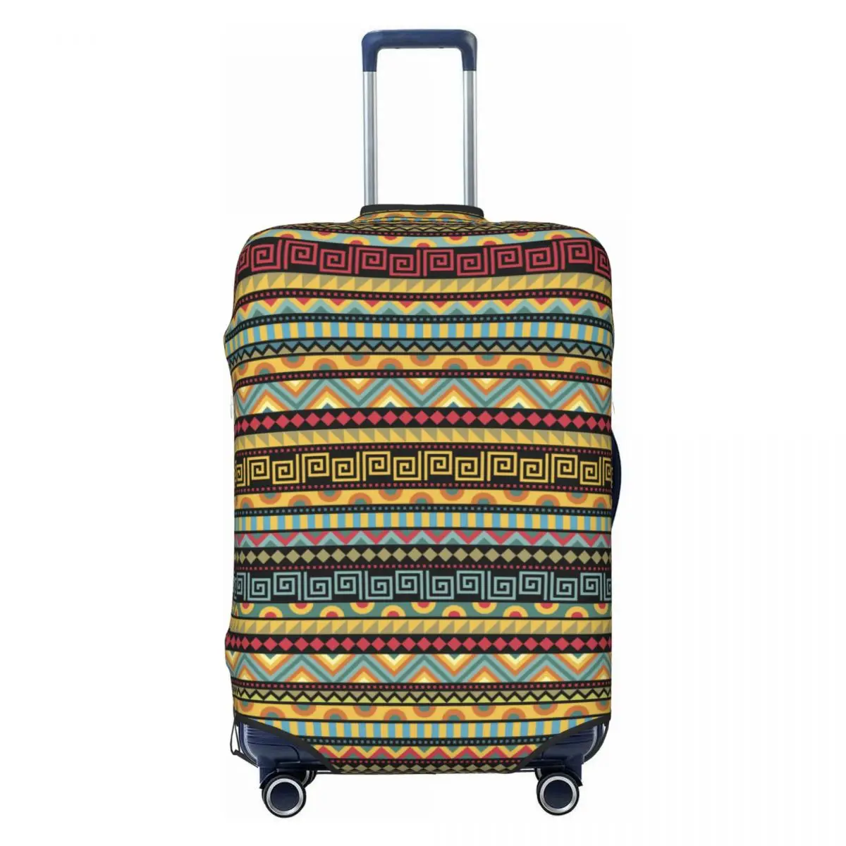 Abstract Ethnic Pattern Suitcase Cover Geometric Cruise Trip Vacation Practical Luggage Case Protection