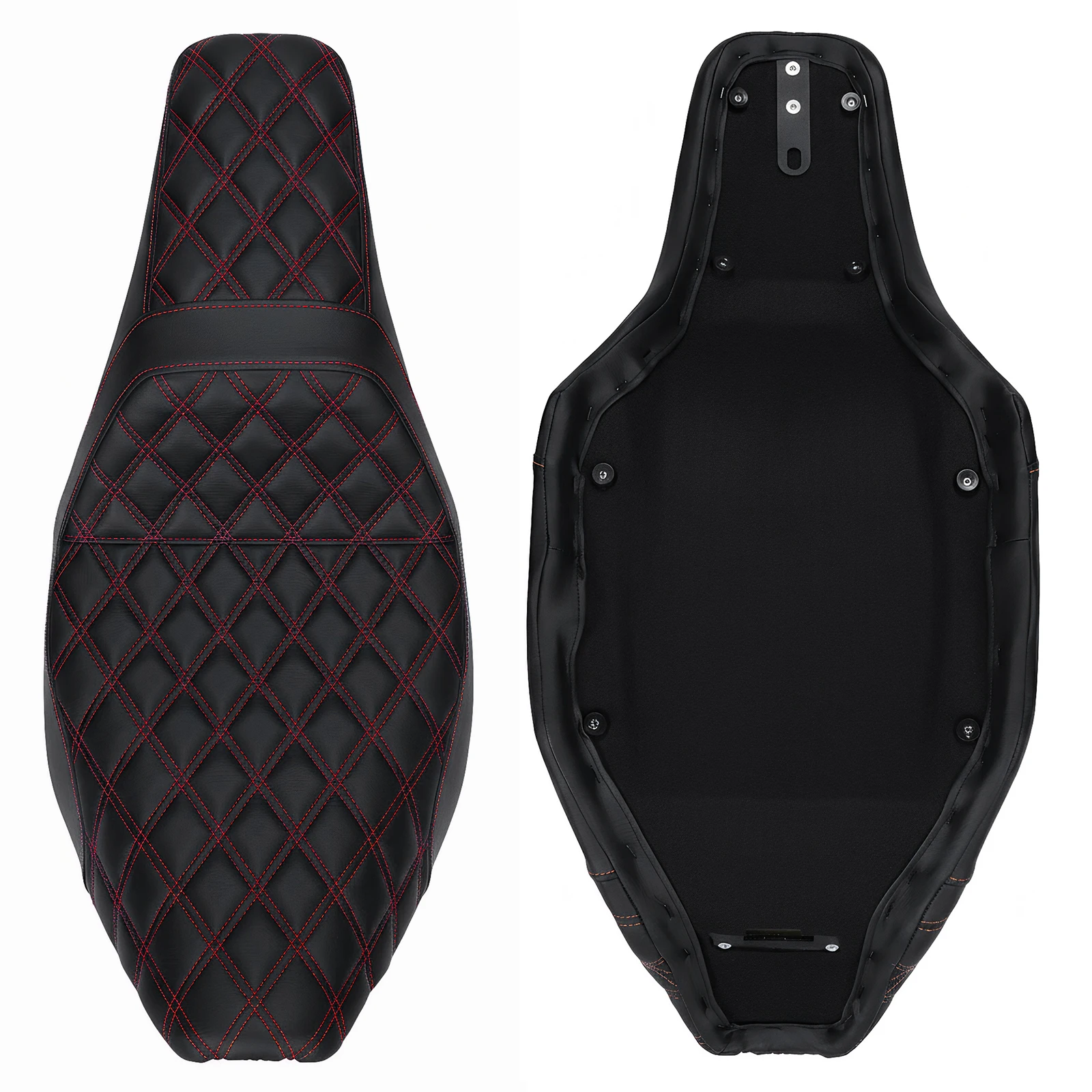 

One Piece Rider Passenger Seat Stepped Type with Diamond Pattern Stitching for Harley Street Glide Ultra FLHXU CVO Road Glide