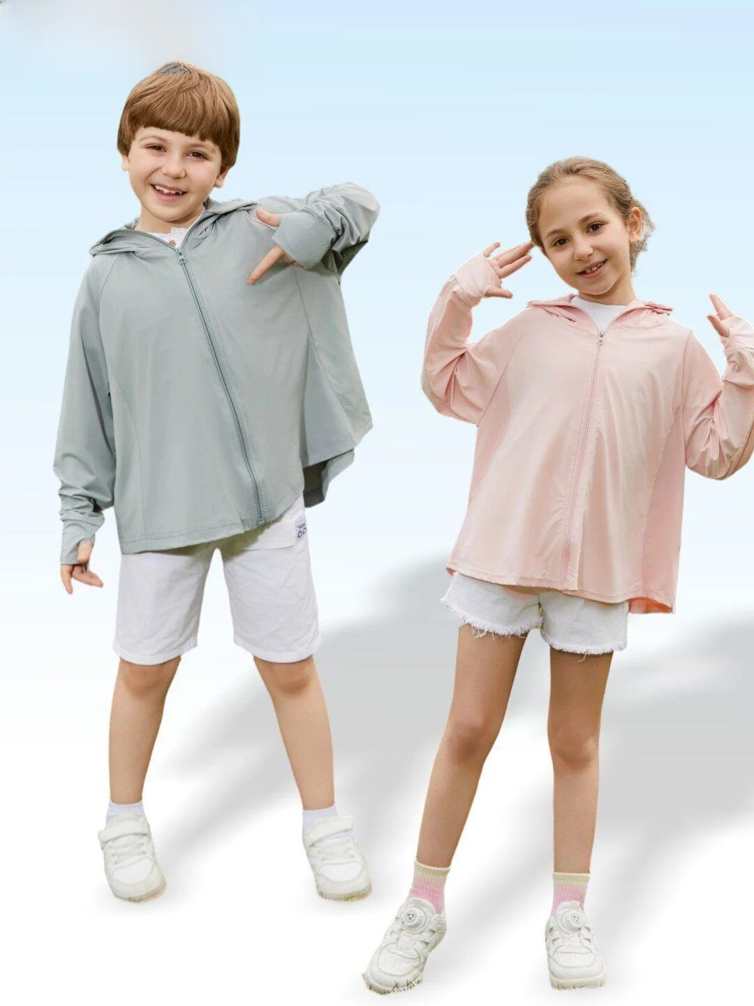 Roupa de Proteção Solar Infantil Ansealo: Novo Estilo de Verão para Meninos e Meninas, Fina, de Seda Gelada, com Cola Preta, ...