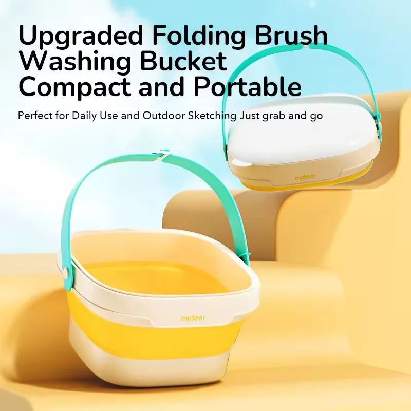 Mideer Przenośny Zestaw Farb Gwaszowych w Wiaderku z Dodatkiem Wody Kreatywne Zabawki do Malowania Zabawki do Rysowania dla Dzieci od 3 Lat