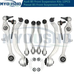 Myousho For Audi A4 B5 A6 C5 VW Passat 12pcs Front Suspension Control Arm Ball Joint Stabilizer Link Tie Rod Kits 4D0407693E