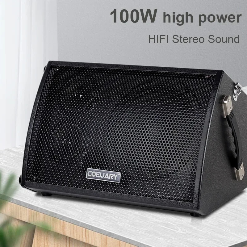 Caja de altavoz de madera profesional de 100W, amplificador de guitarra eléctrica, sistema de sonido de instrumentos de graves para exteriores, altavoces HIFI Bluetooth