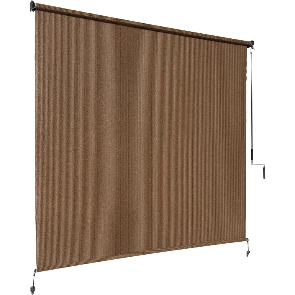

Exterior Roller Shade, Cordless Roller Shade with 90% UV Protection, No Valance, (6' W X 6' L), Mocha, 474768