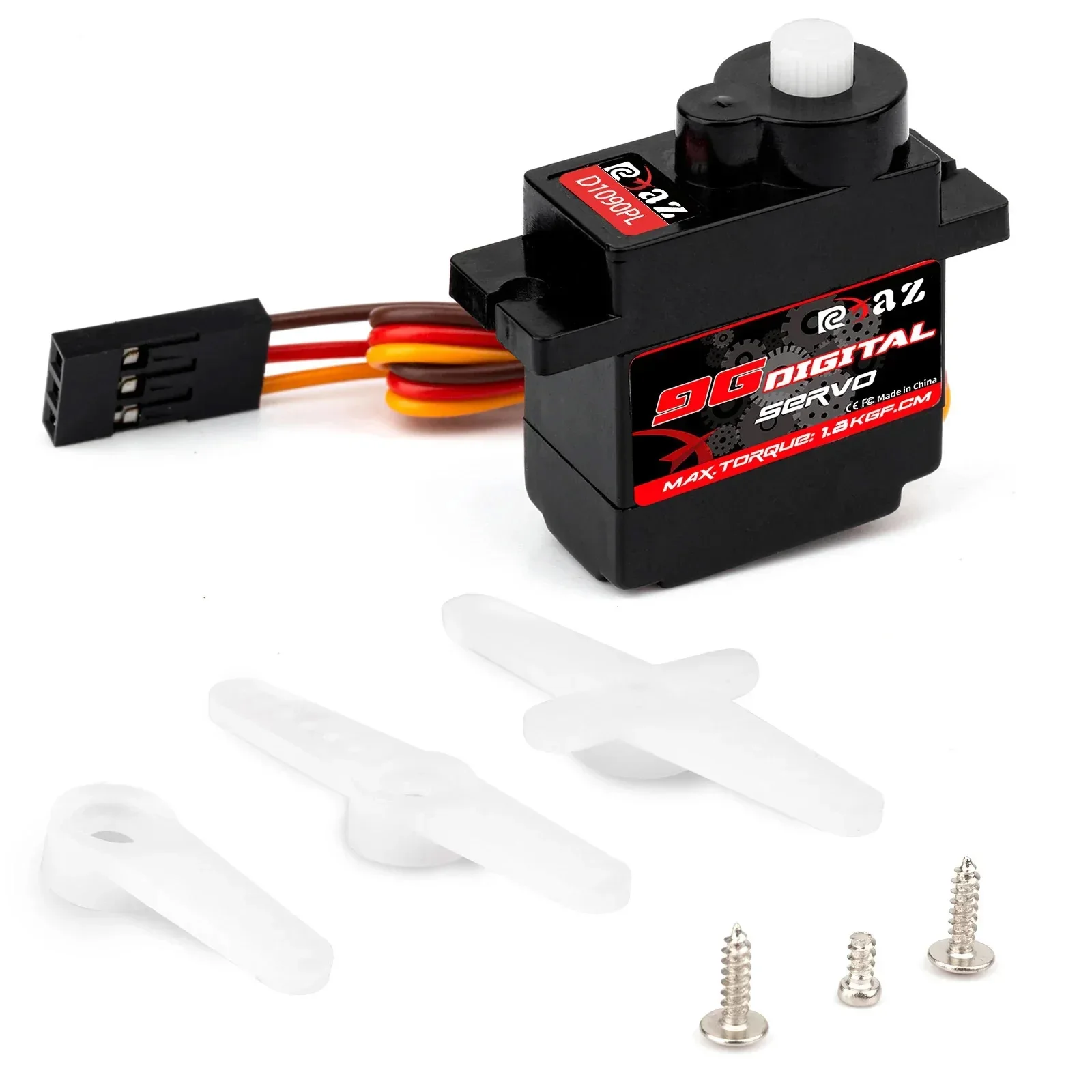 RCXAZ 9 g Kunststoff/Eisen/Kupfergetriebe 1,6 kg digitales Servo für RC Starrflügelflugzeug Roboter Auto Boot Kanalflugzeug kleiner Servomotor