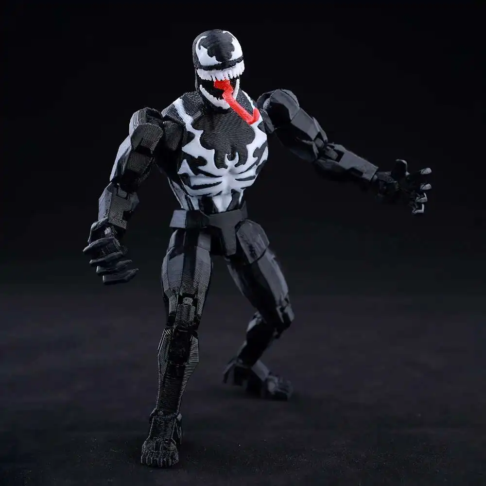9L3D Printed Anime Characters Lucky Dummy 13 Action Figures Venom Spider-Man Multi-Jointed Movable Shapeshift Mannequin Toys