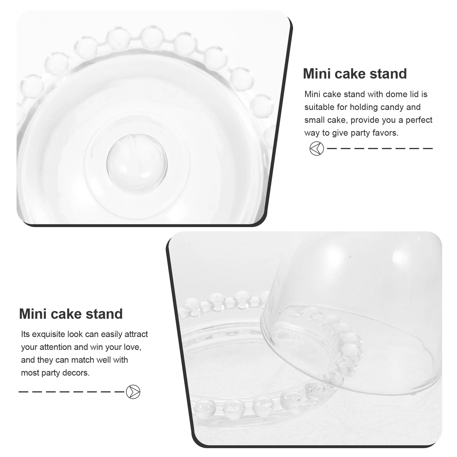 

Mini Cake Stand Dome Lid Clear Small Glass Cake Display Stand Candy Dessert Holder Party Buffet Tray Food Protection