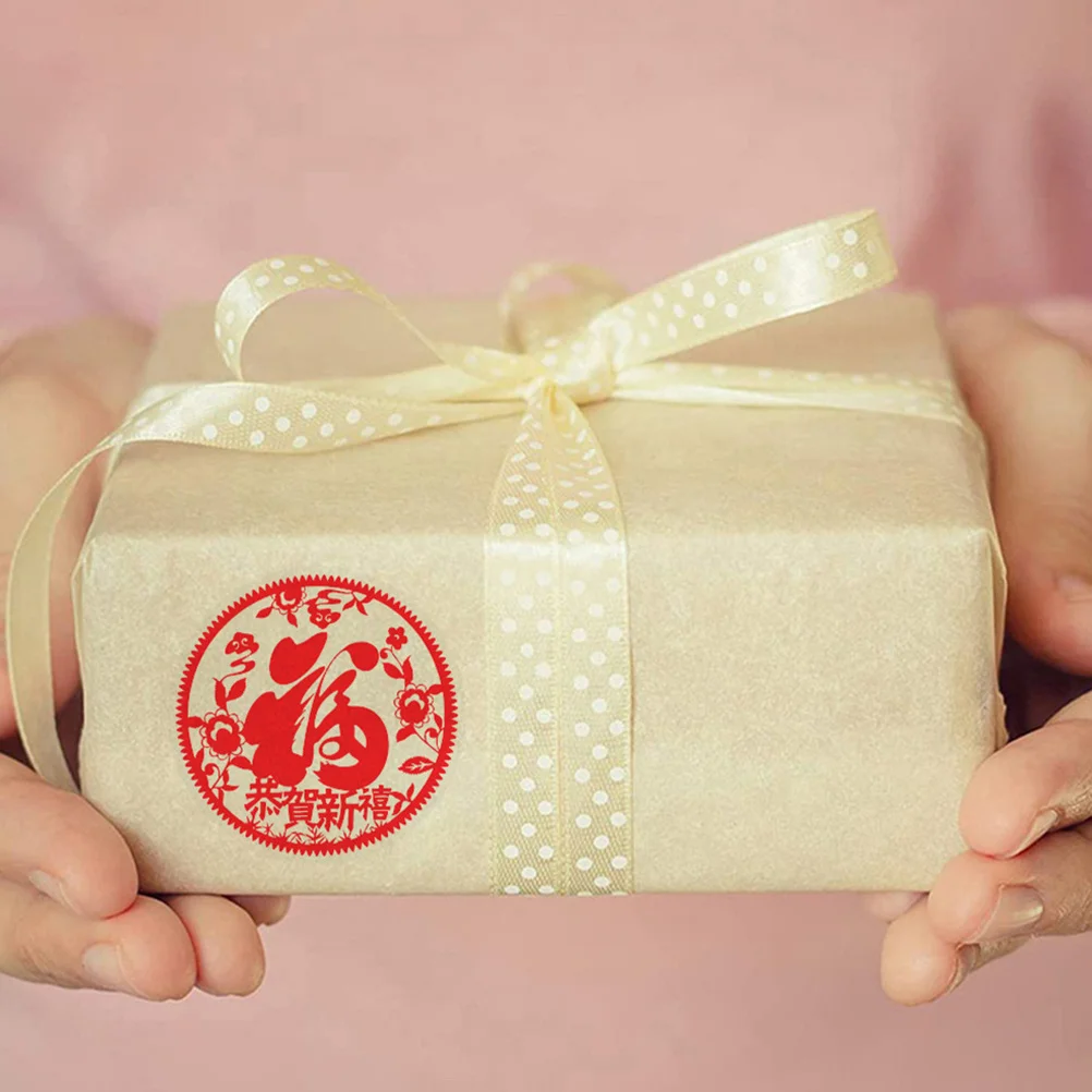 2 Rolls Fu Character Stickers Chinese New Year Decoration Gift Seal Labels Envelope Sticker Small Stickers Decals