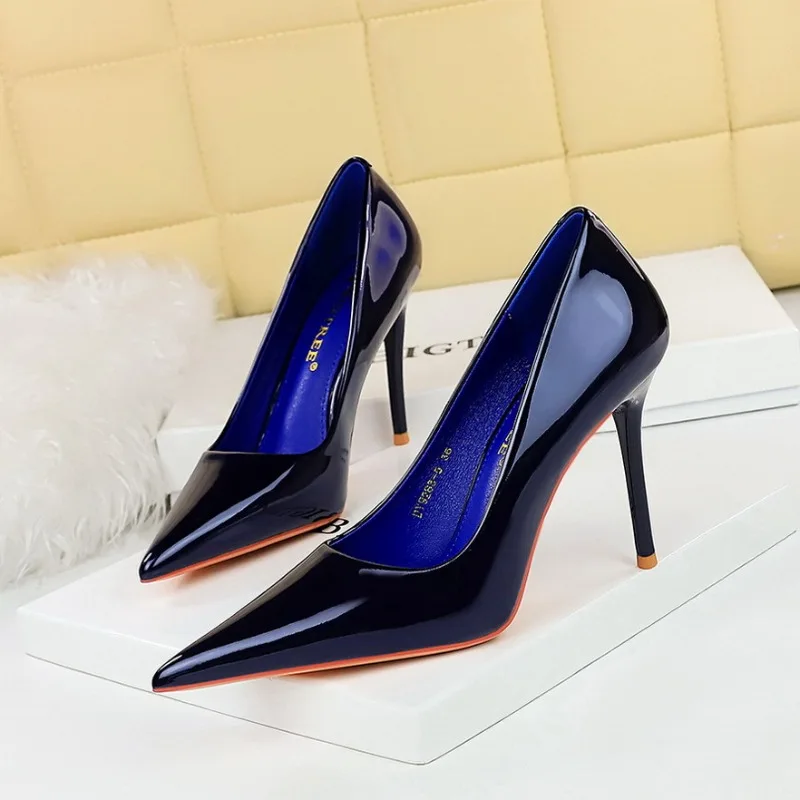 

BIGTREE Shoes Patent Leather Women Pumps Sexy High Heels Pointed Lady Party Shoes Stilettos Women Heels Fashion Wedding Shoes