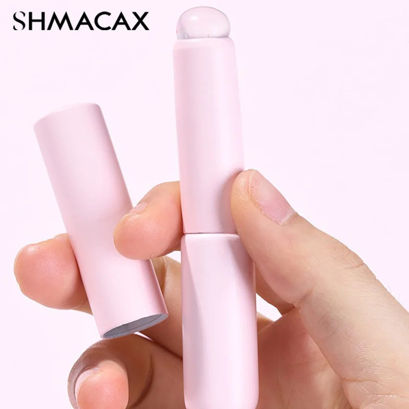 Pennello per labbra in Silicone con coperchio pennello correttore angolato come la punta delle dita Q pennelli per trucco rossetto morbido testa tonda No Broken