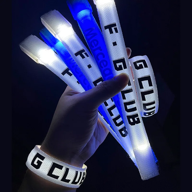 

100/500/1000PCS Personalized Glow Bracelets Customized LED Luminous Bracelets Sports Wrist Strap Concert for Bar Wedding Party