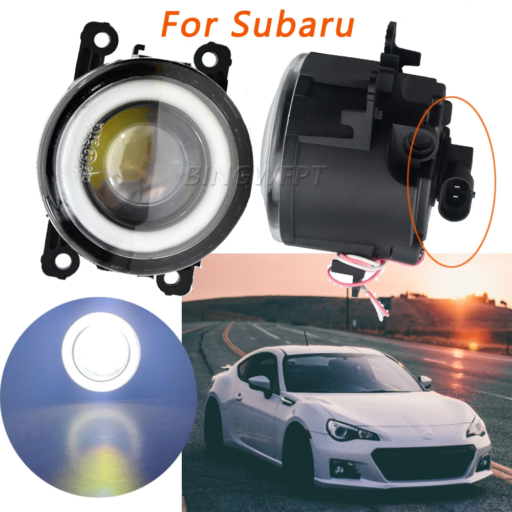 2PCS LED Angel Eyes Fog Light For Subaru BRZ 2013 2014 2015 2016 2017 2018 DRL Fog Lamp Driving Light Assembly Car Accessories