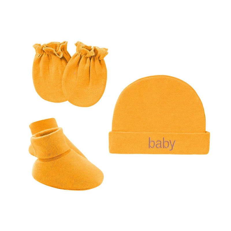 Newborn Hat+Gloves+Socks Set for Baby Boy&Girl Cotton Fall Casual Photography Props Soft Headwear Infant Nightcap Fashion