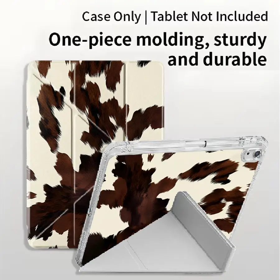 

Holder Cover Tablet Case For iPad 11th 10th 9th 8th 7th 12.9inch Pro 2025 Air 4 5 M3 M2 M4 11inch Mini 6 7 Y-Fold Brown Cow
