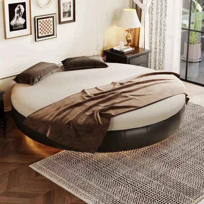 

European Soft Double Bed Queen Size Elegant Beige Wooden Cloud Double Bed Adults Luxury Modern Camas De Dormitorio Furniture