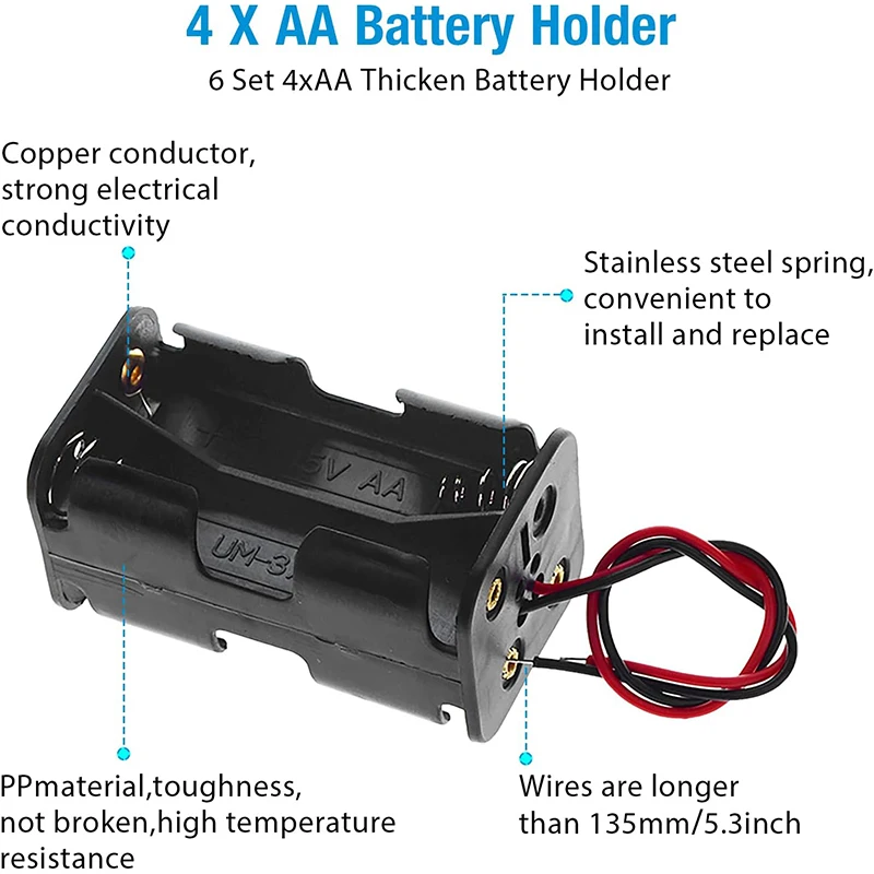 1PCS 3PCS 4-Slot AA Battery DIY Holder with Wire Leads Storage Box Case for RC Servo Tester Flysky Receiver Battery Shell Cover