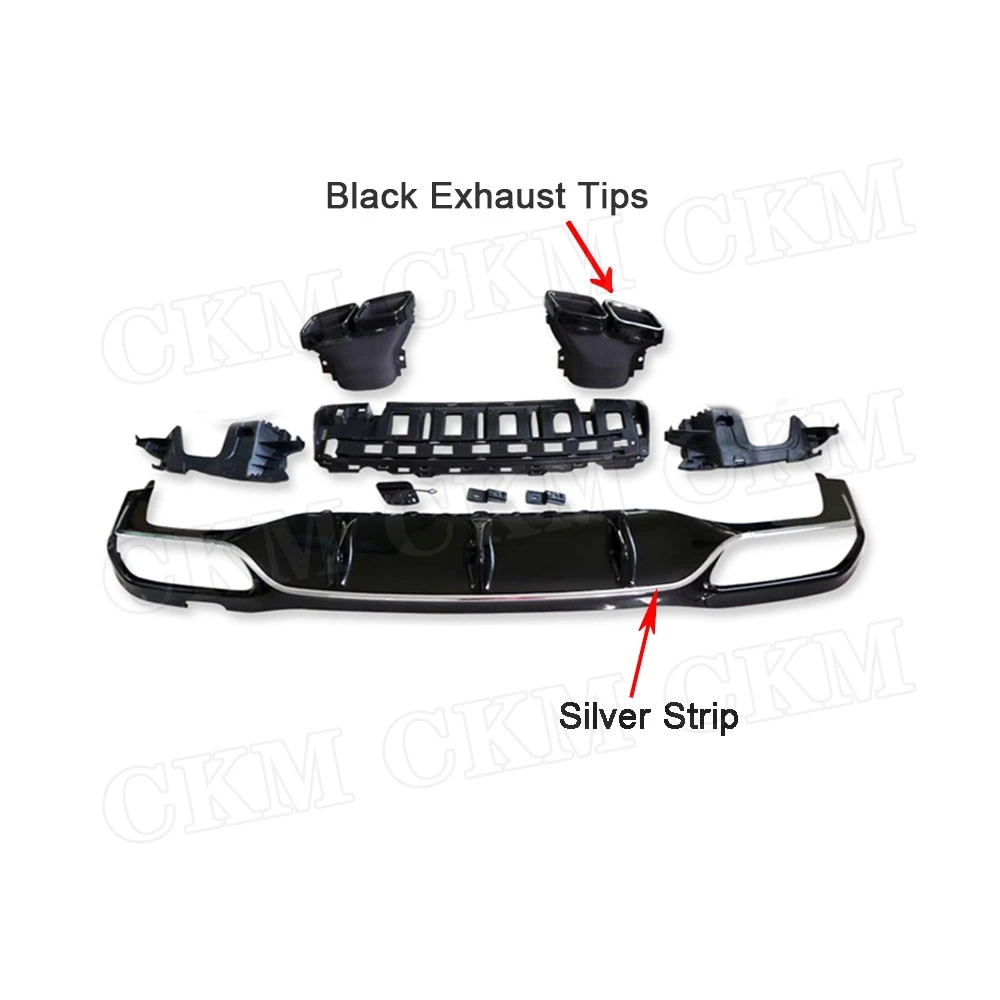 Abs Achterbumper Lipverspreider Spoiler Met Uitlaat Tips Voor Benz E Klasse W213 E200 E260 E300 2017-2019 E63 Stijl Diffuser - afbeelding 1