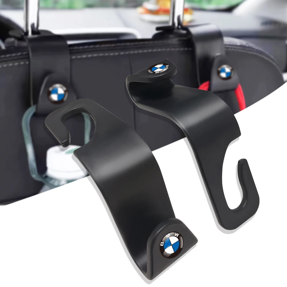 2pcs Car Back Seat Hooks AutoHeadrest Storage Hooks Clips Accessories for BMW M Performance E36 E46 E39 E60 X5 X6 1 3 5 7 Series