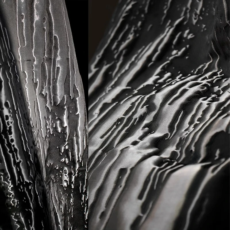 

Mountain Peak 3D Textured Stripes Metallic Sheen Fabric Trench Coats Trousers Evening Gowns Fashion Designer Premium Material