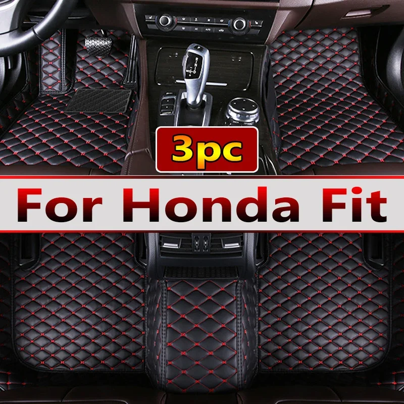 

Car Floor Mats For Honda Fit Jazz GK3 4 5 6 7 2014~2020 Carpet Mat Luxury Leather Rug Interior Parts Car Accessories GH7 GP5 6