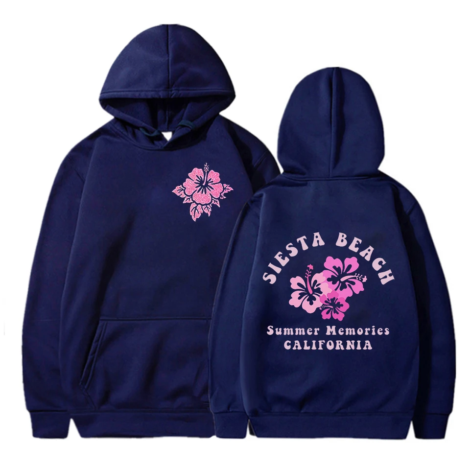 Felpa con cappuccio Siesta Beach Letter Flower Print Bambini Vacanza Viaggi Amante Abbigliamento Ragazzo Ragazza Manica lunga Tendenza moda Felpa