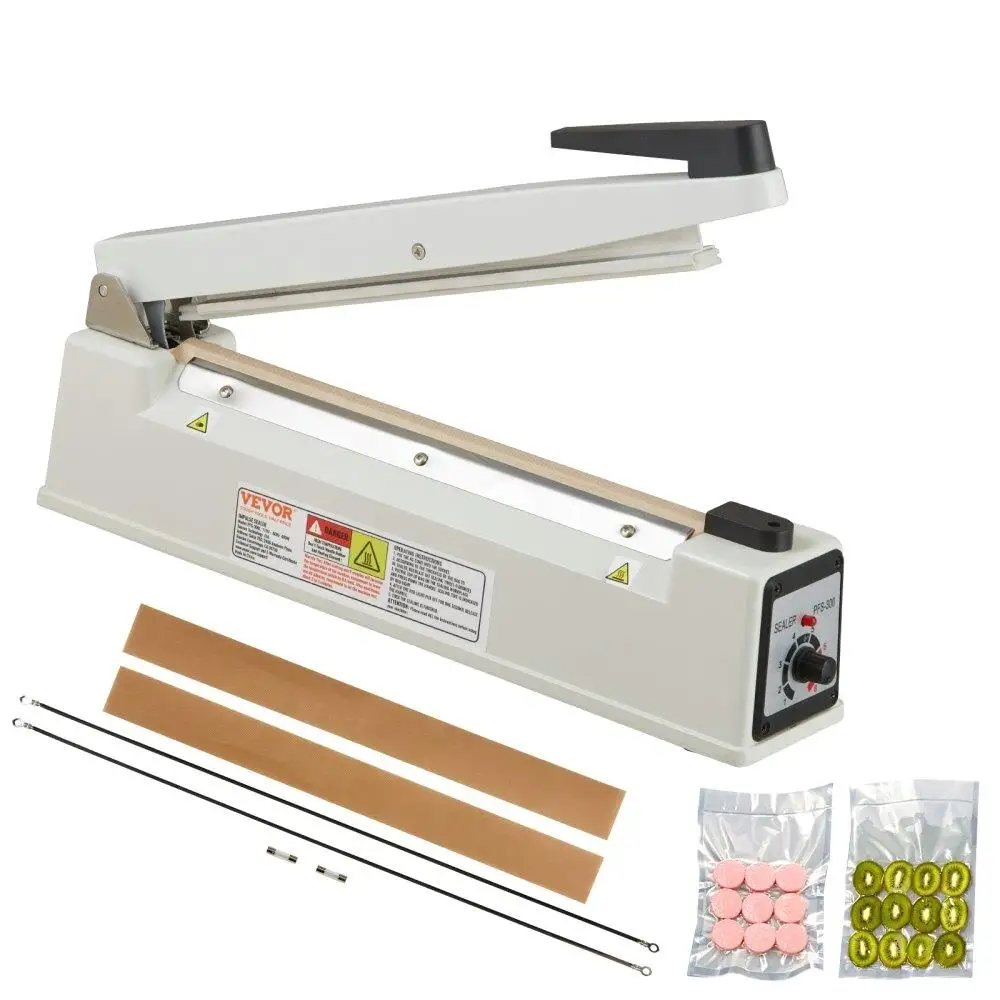 

12 Inch Manual Heat Sealer Adjustable Heating Mode Aluminum Bag Sealer for Mylar PE PP Bags Portable with Replacement Kit