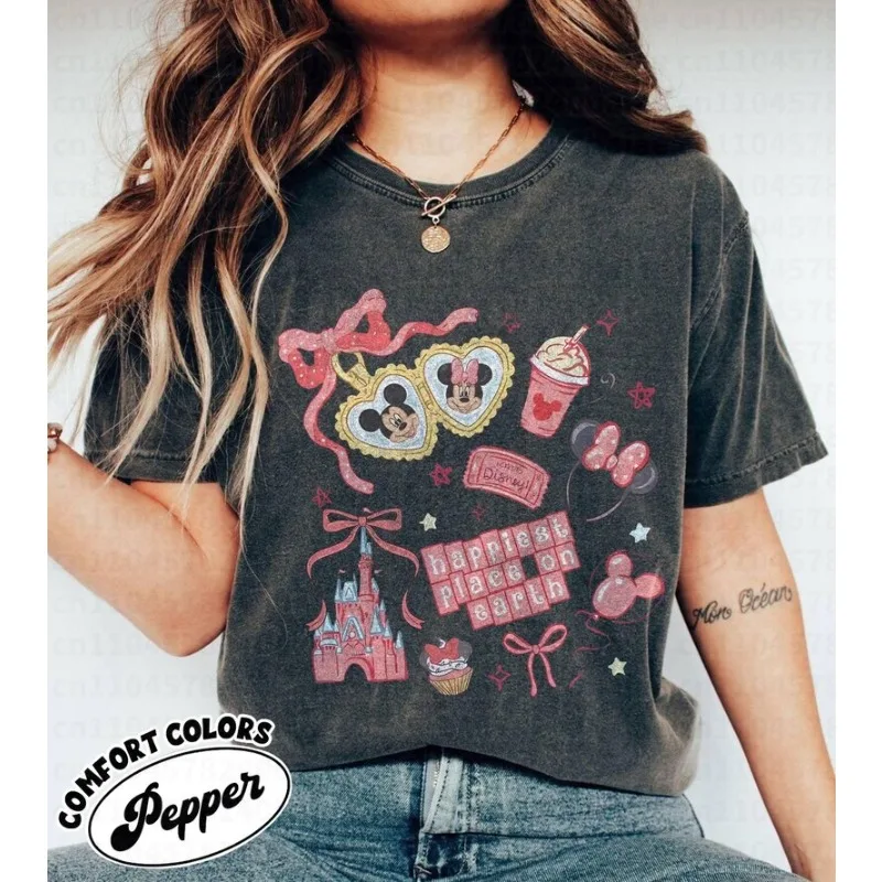 

2026 Summer Disney Mickey Wizard Graphic T-shirt Men Women Fashion Quality Casual Loose Short Sleeve Classic Unisex