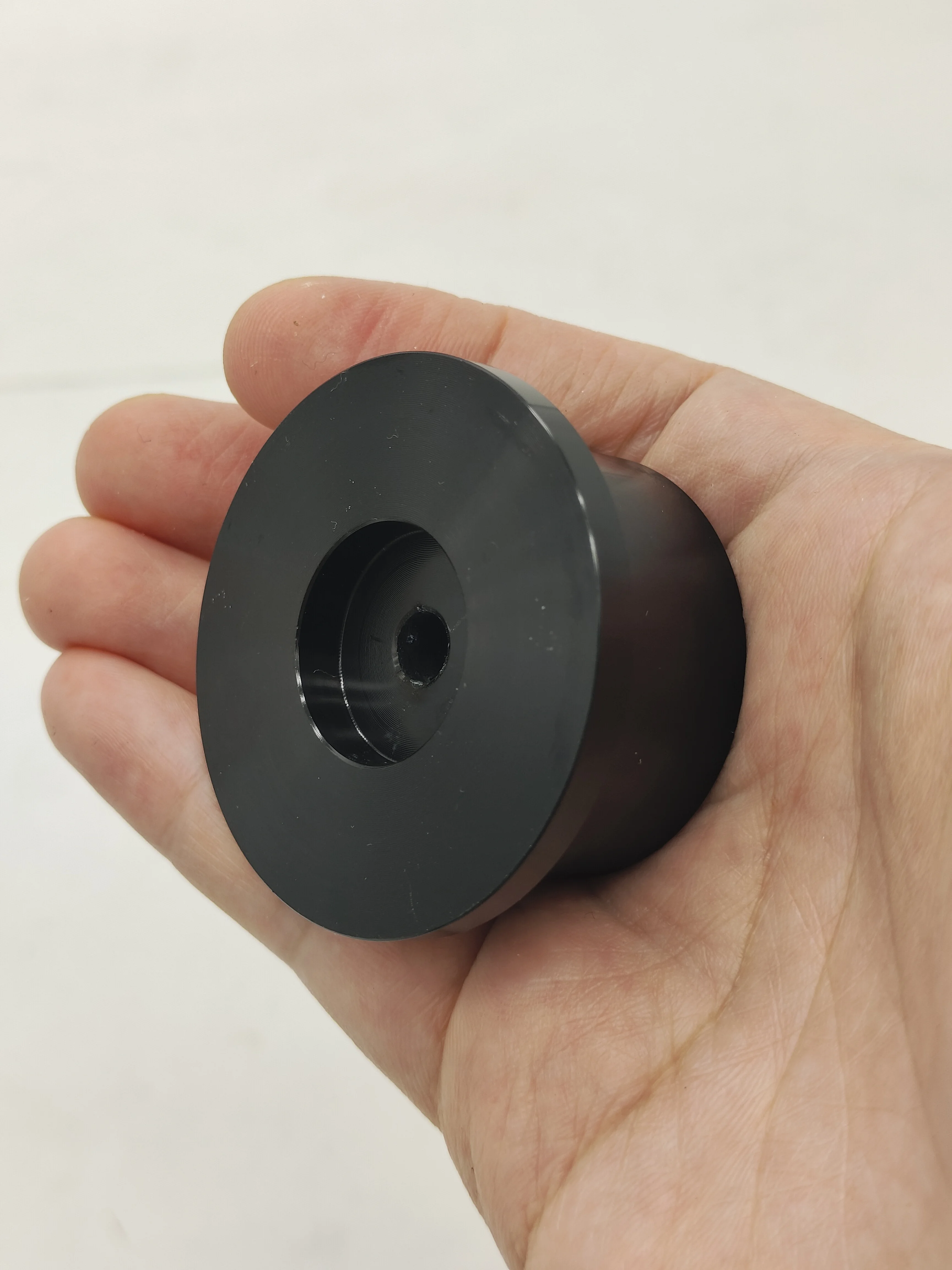 Novo botão de alumínio de 48mm de diâmetro, 1 peça (tipo chapéu de palha), cor preta